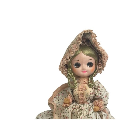Vintage BIG EYES BRADLEY DOLL LISA-Made in Korea-Flower Dress w/ Bonnet 11" tall - Picture 4 of 16